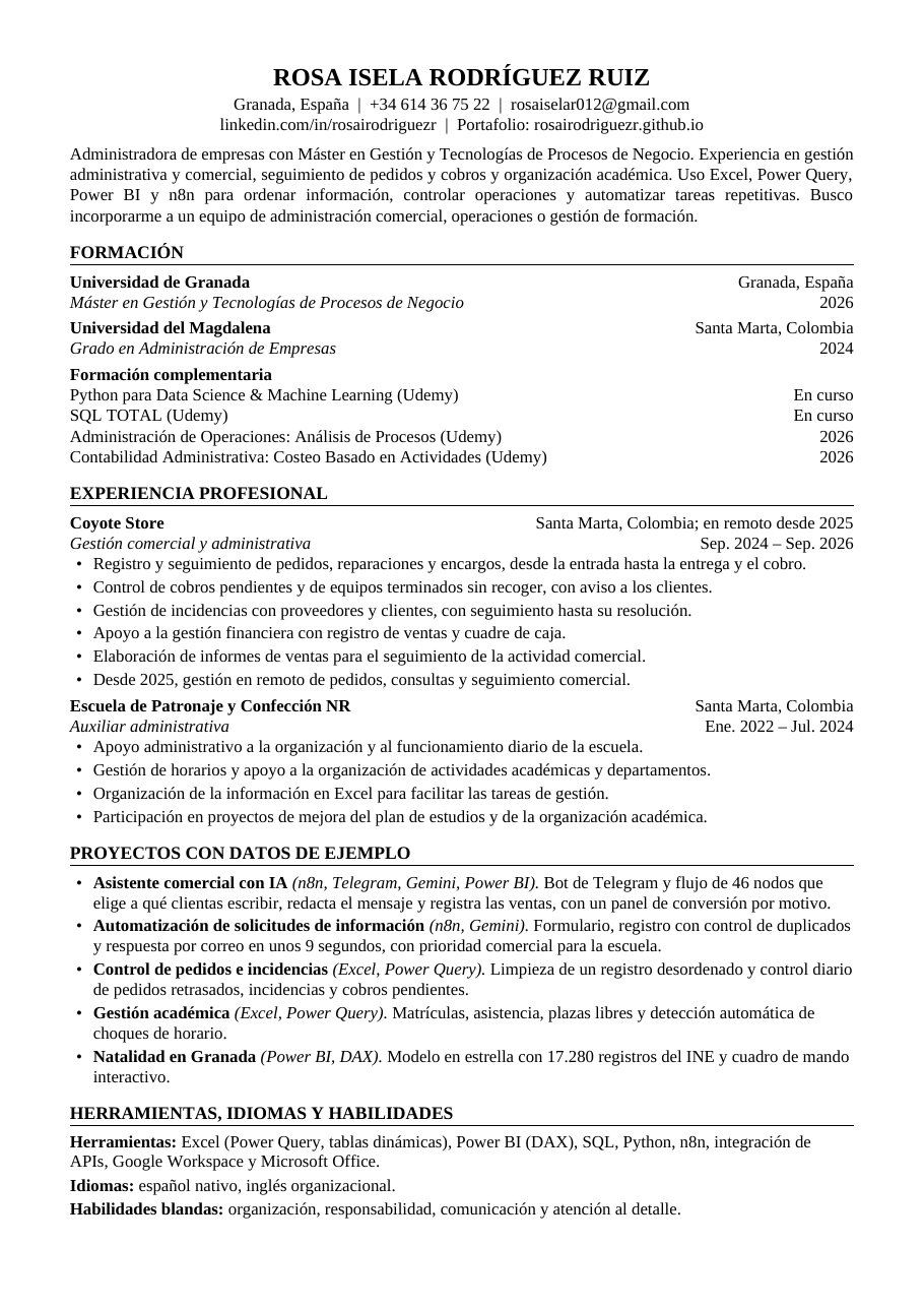 Vista previa del CV de Rosa Isela Rodríguez Ruiz
